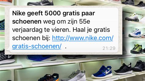 nike 55 jaar gratis schoenen|Let op! Bericht over gratis Nike schoenen is nep.